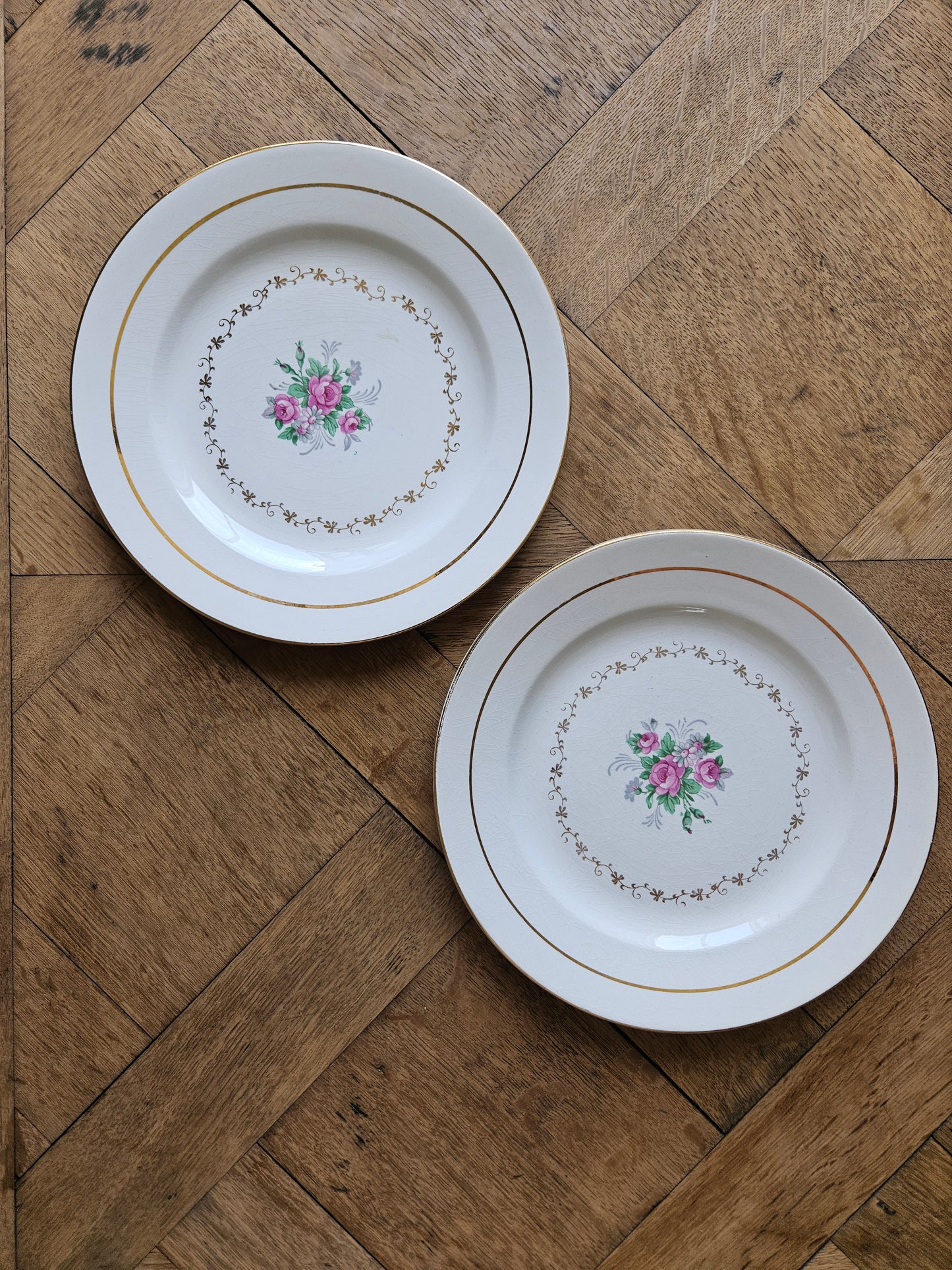 Assiettes plates dépareillées "Perigord"