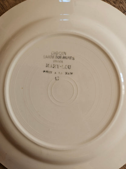 Assiettes plates Digoin, Mary-Lou