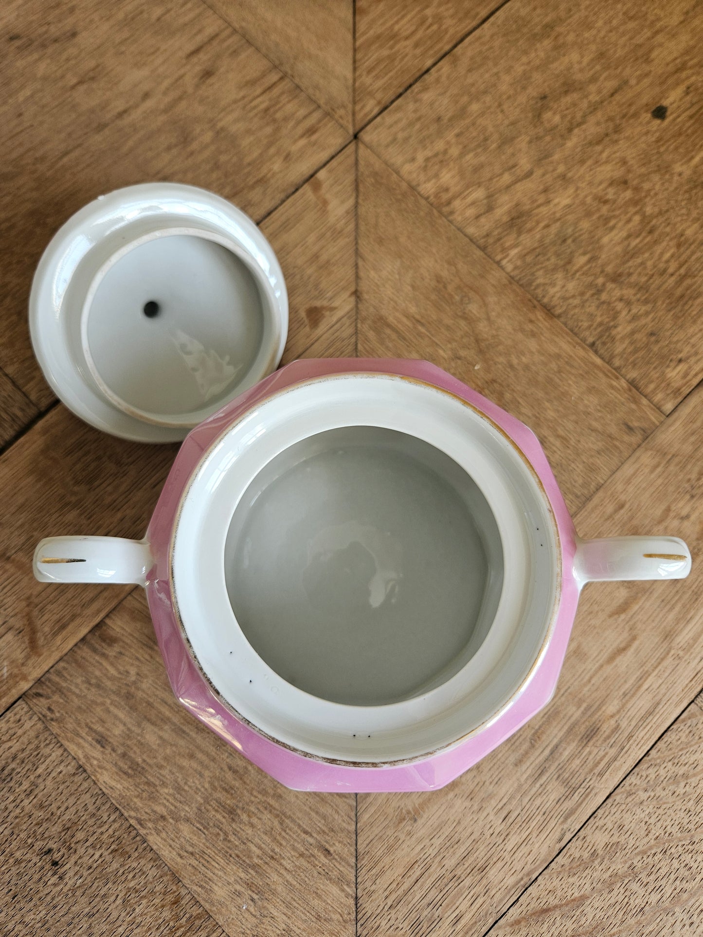 Théière, sucrier et pot à lait shabby chic