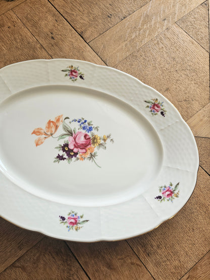 Plat ovale porcelaine de Bohême