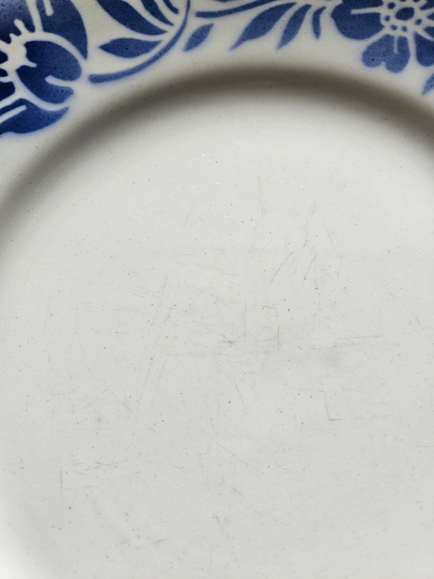 Assiettes plates Moulin des Loups, fleurs bleues