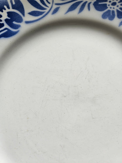 Assiettes plates Moulin des Loups, fleurs bleues