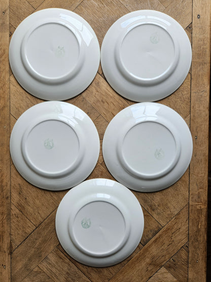 Assiettes plates Moulin des Loups, fleurs bleues