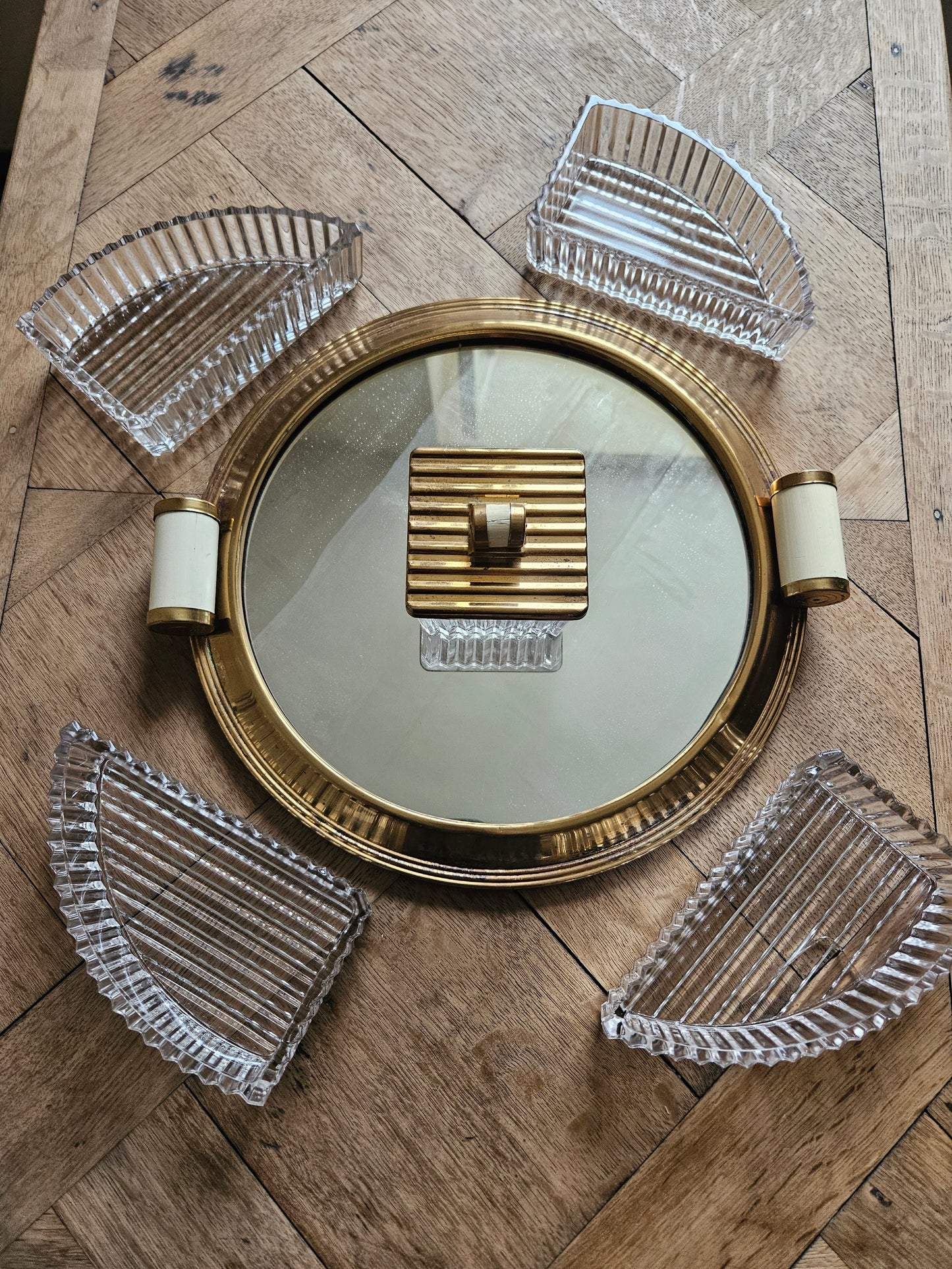 Plateau miroir apéritif Art Déco