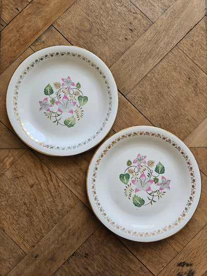 Assiettes plates dépareillées "Margaret"