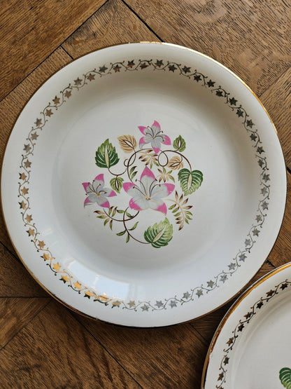 Assiettes plates dépareillées "Margaret"