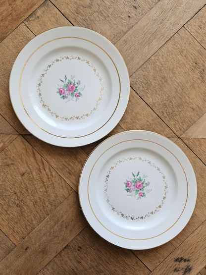 Assiettes plates dépareillées "Margaret"