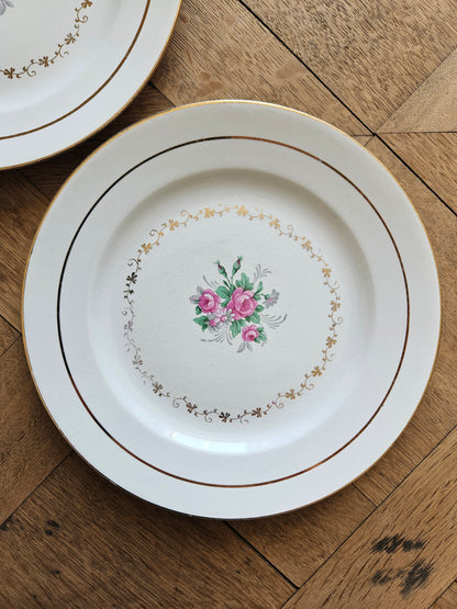 Assiettes plates dépareillées "Margaret"