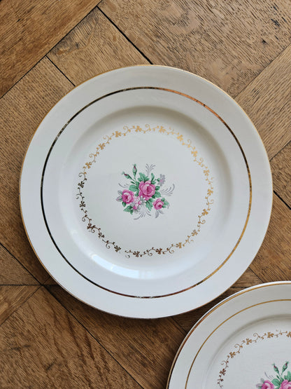 Assiettes plates dépareillées "Margaret"