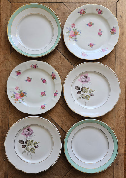 Assiettes plates dépareillées "Périgord"
