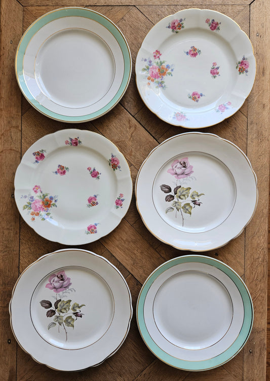 Assiettes plates dépareillées "Périgord"