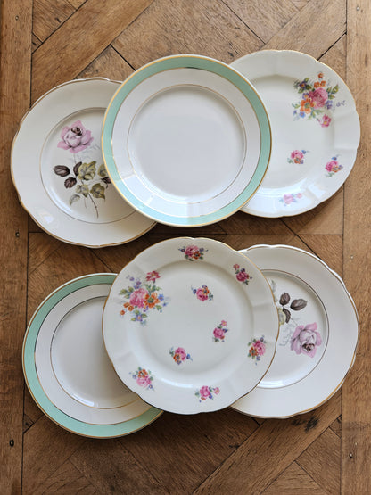 Assiettes plates dépareillées "Périgord"