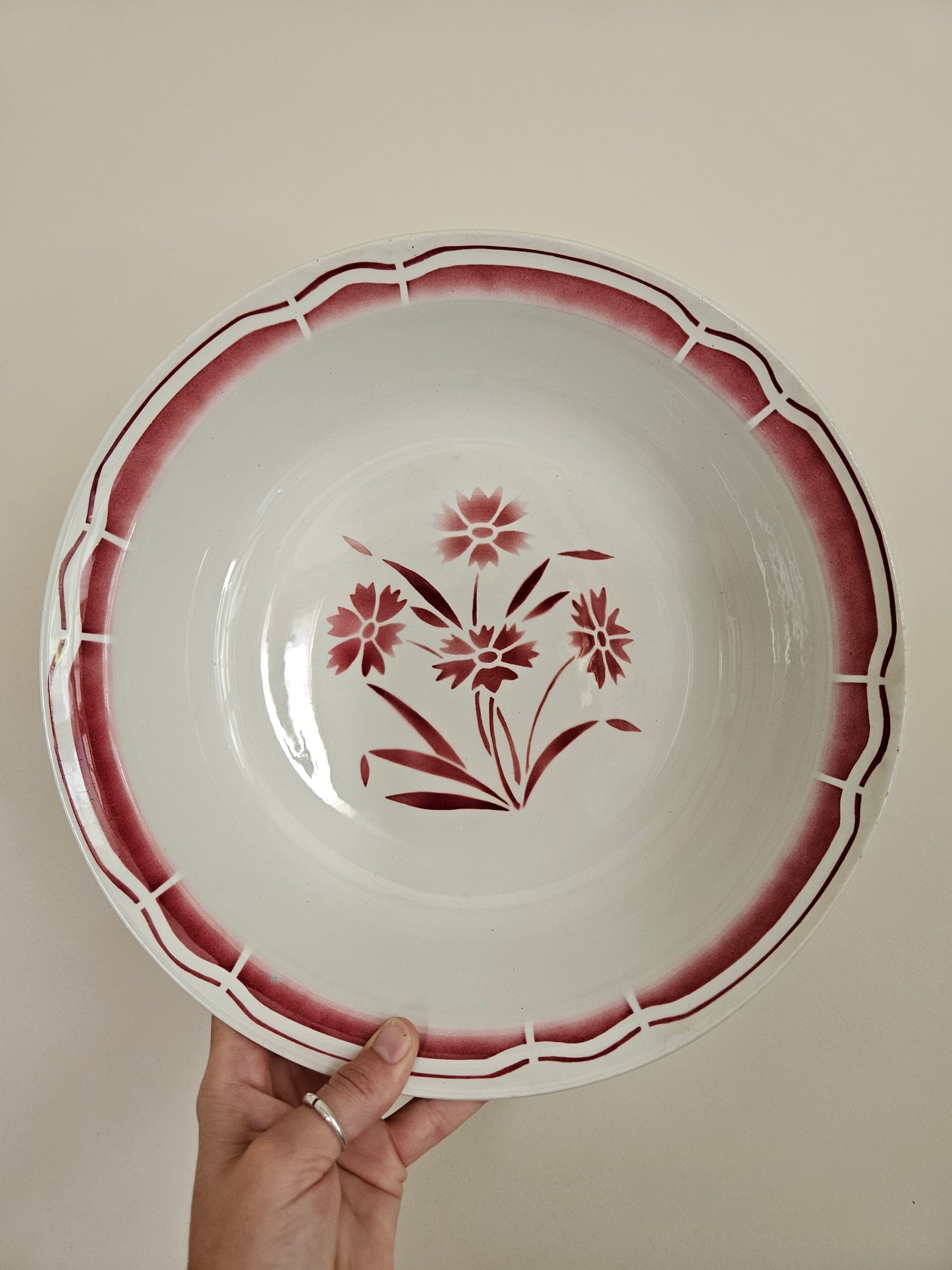 Plat creux Badonviller, rouge