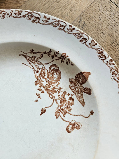 Assiettes creuses terre de fer, coquelicots
