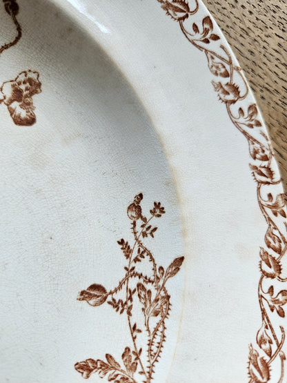 Assiettes creuses terre de fer, coquelicots