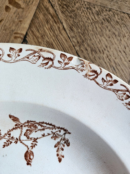 Assiettes creuses terre de fer, coquelicots
