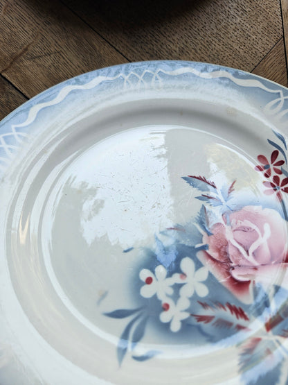 Assiettes plates rétro Digoin, Olga