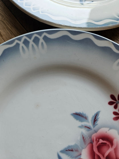 Assiettes plates rétro Digoin, Olga