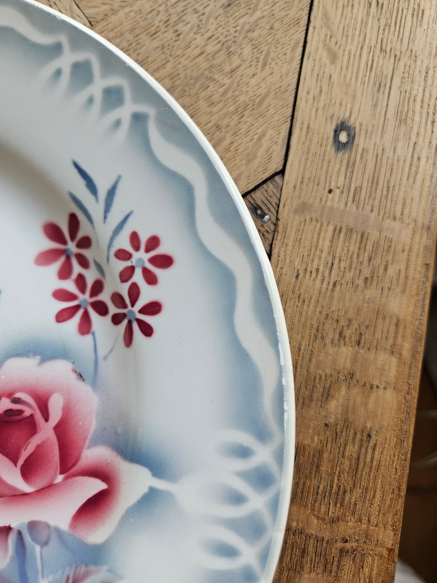 Assiettes plates rétro Digoin, Olga