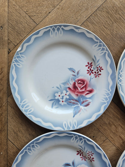 Assiettes plates rétro Digoin, Olga