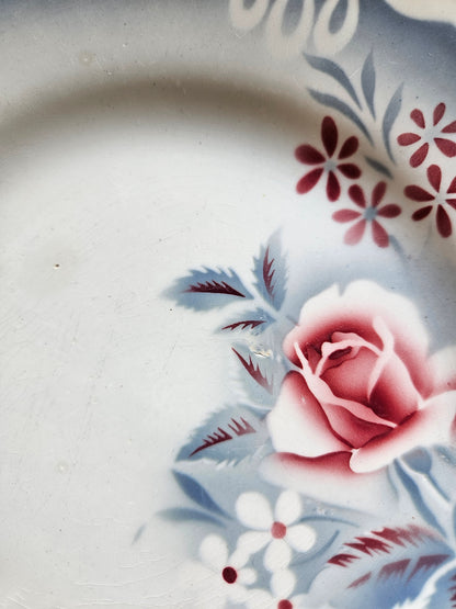 Assiettes plates rétro Digoin, Olga
