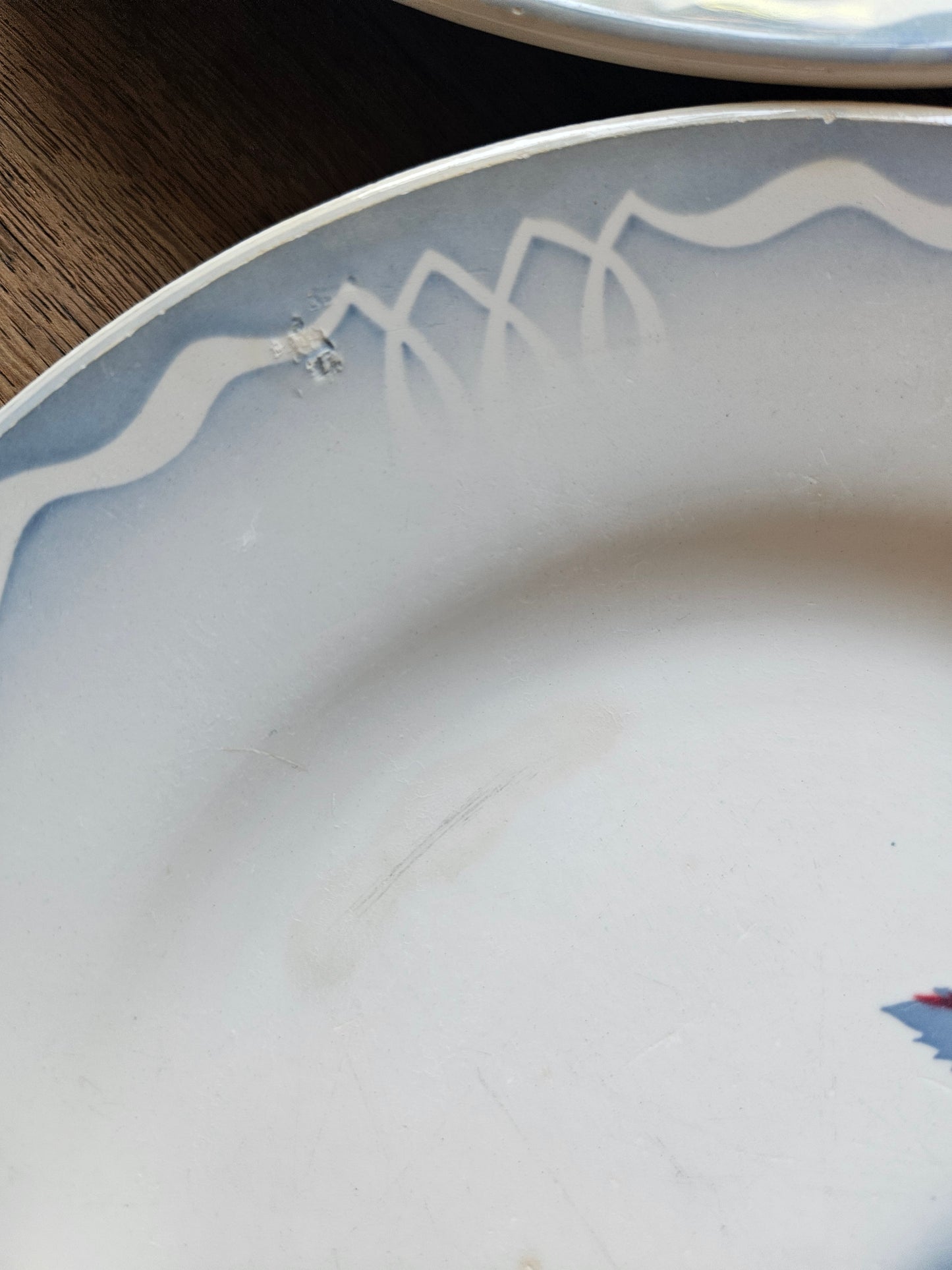 Assiettes plates rétro Digoin, Olga