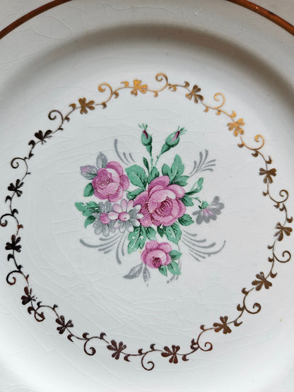 Assiettes à dessert dépareillées, mint & fleurs