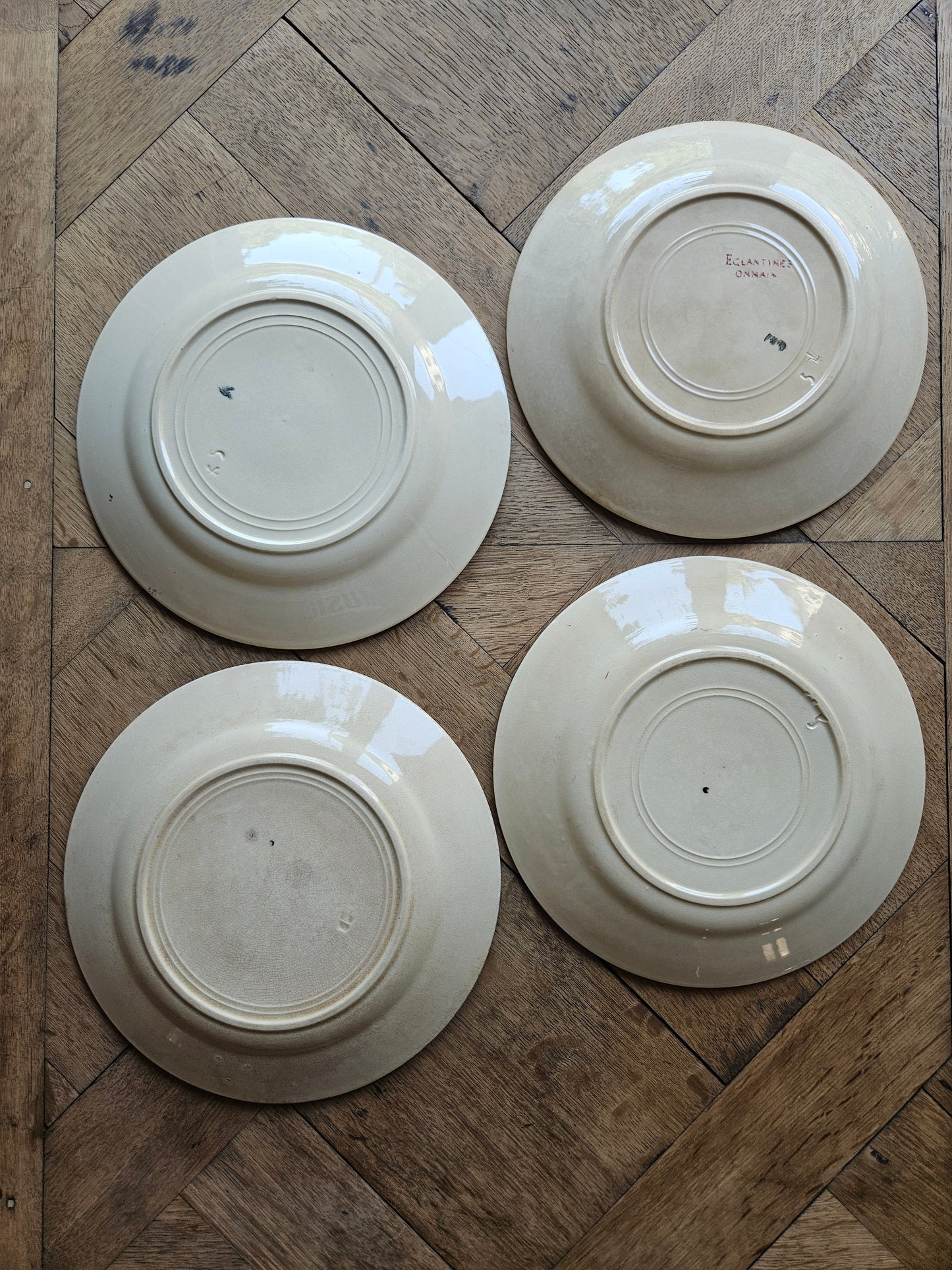 Assiettes plates Onnaing, Églantines