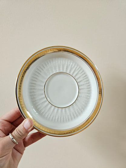 Grandes tasses porcelaine FD Chauvigny, dorées