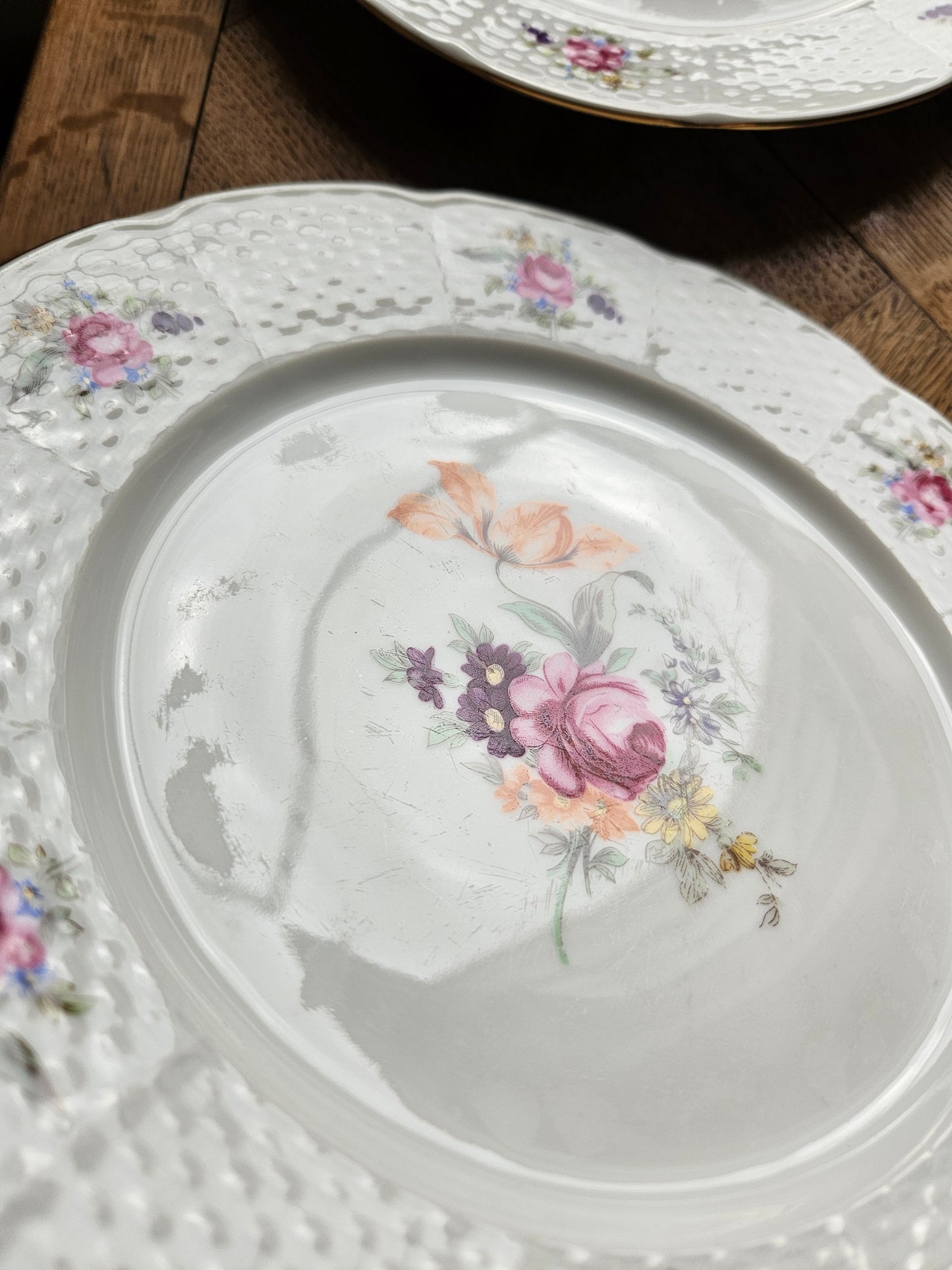 Assiettes plates porcelaine de Bohême