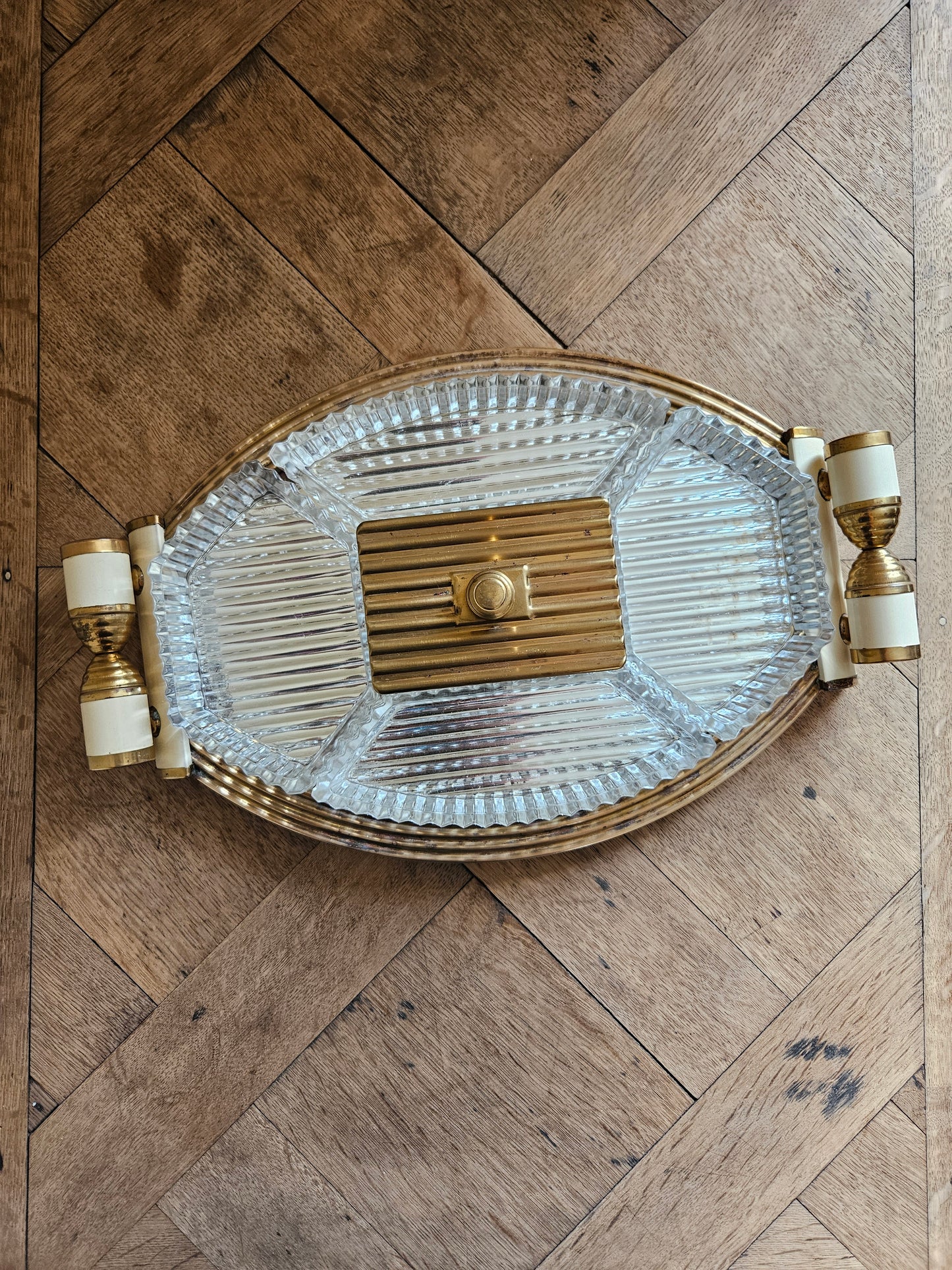 Plateau miroir apéritif Art Déco
