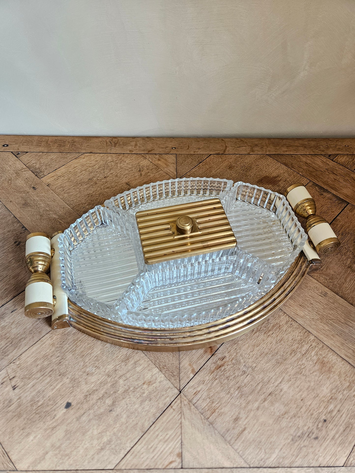 Plateau miroir apéritif Art Déco