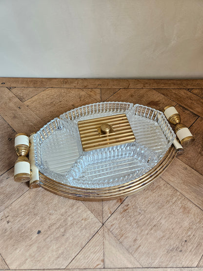 Plateau miroir apéritif Art Déco