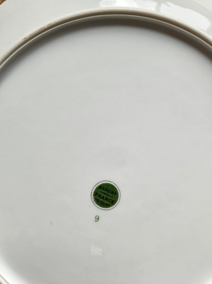 Plat à gâteau en porcelaine, bouquets de fleurs