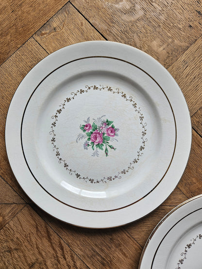 Assiettes plates dépareillées "Margaret"