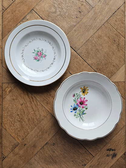 Assiettes creuses vintage 100% dépareillées