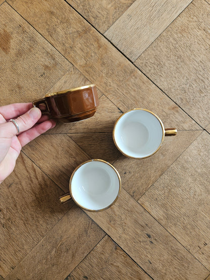 Tasses à café bistrot, marron