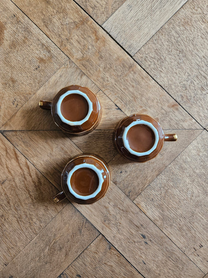 Tasses à café bistrot, marron