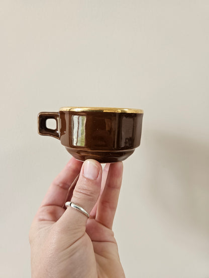 Tasses à café bistrot, marron