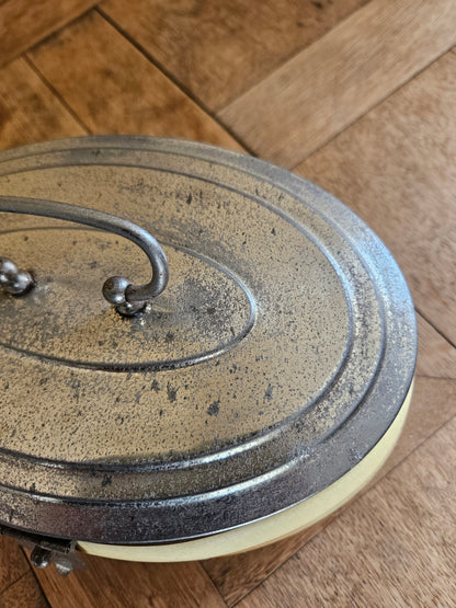 Boîte à biscuits en faïence, décor géométrique