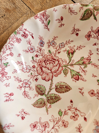 4 assiettes creuses Johnson Brothers, Rose Chintz
