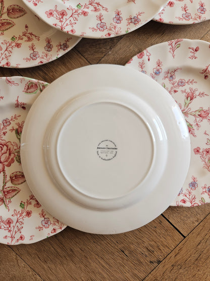 6 assiettes à dessert Johnson Brothers, Rose Chintz