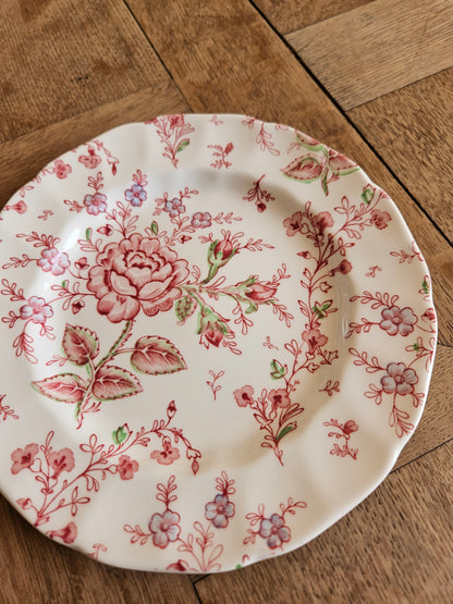 6 assiettes à dessert Johnson Brothers, Rose Chintz