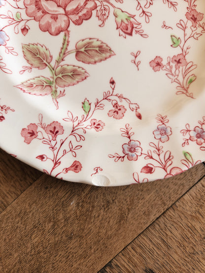 2 assiettes à dessert Johnson Brothers, Rose Chintz (défauts)