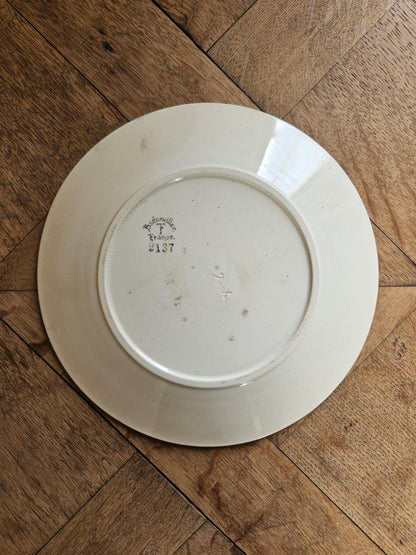 Assiette plate Badonviller, noir orangé