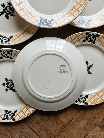 Assiettes plates Badonviller, Roscoff