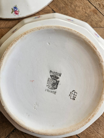 Soupière Digoin à petites fleurs