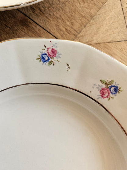 Assiettes creuses Digoin à petites fleurs
