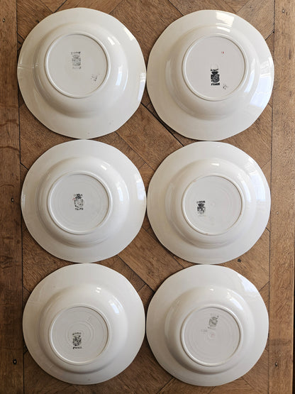 Assiettes creuses Digoin à petites fleurs