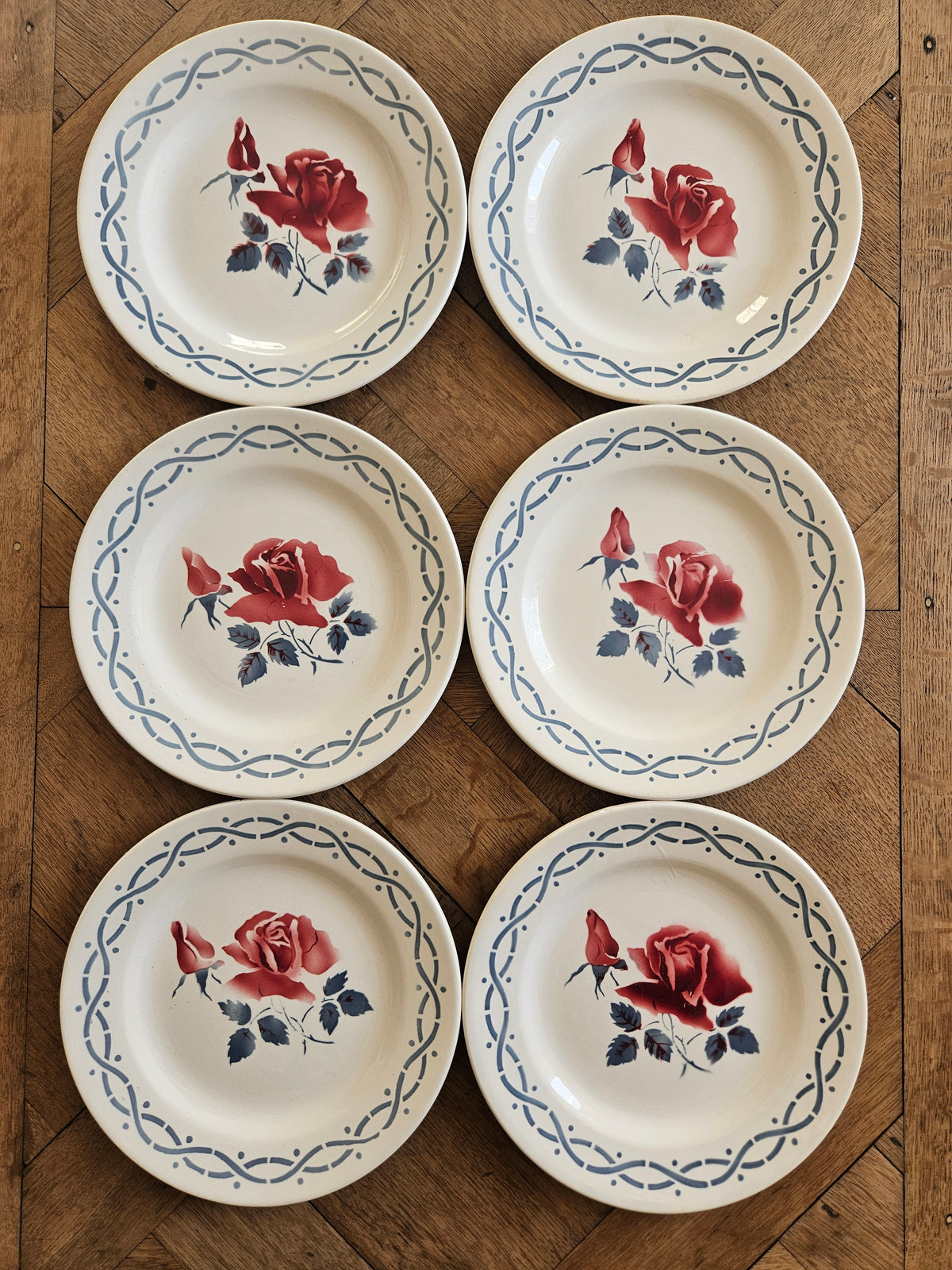 Lot de 6 assiettes à dessert digoin janine